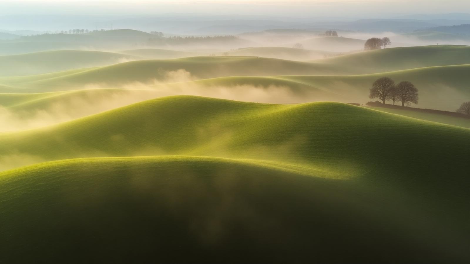 English countryside at sunrise